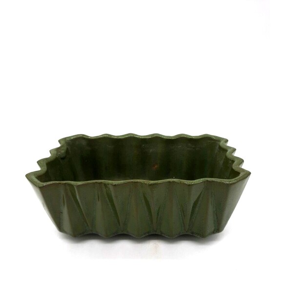 Vintage Ungemach Pottery Upco Green Footed MCM 7" Planter - Picture 2 of 8
